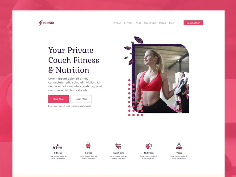 Adobe Xd Fitness Website Template Nutrifit