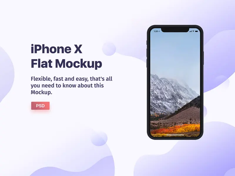 iPhone X Flat Mockup