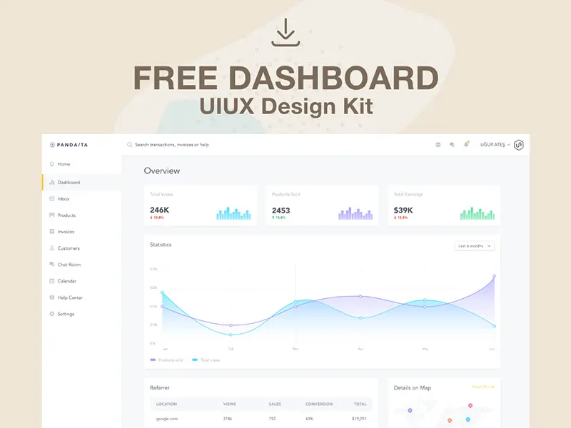 Dashboard UI UX Kit Store Sales For Adobe Xd