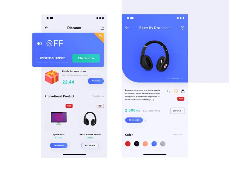 Discount iOS App Mobile Design