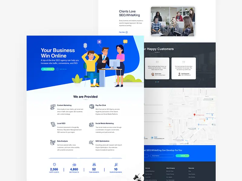 SEO White King Website Template