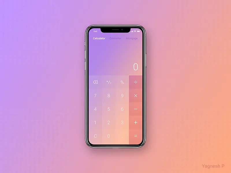 Mobile Calculator Xd Concept