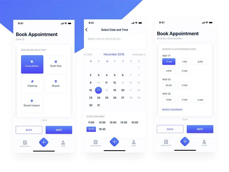 Book An Appointment Mobile App Xd UI Kit