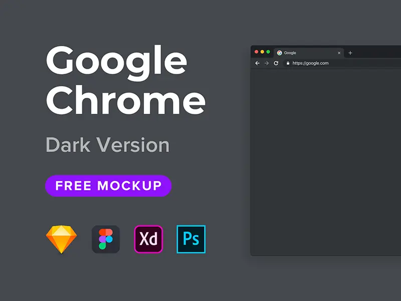 Google Chrome Xd Mockup Dark Mode