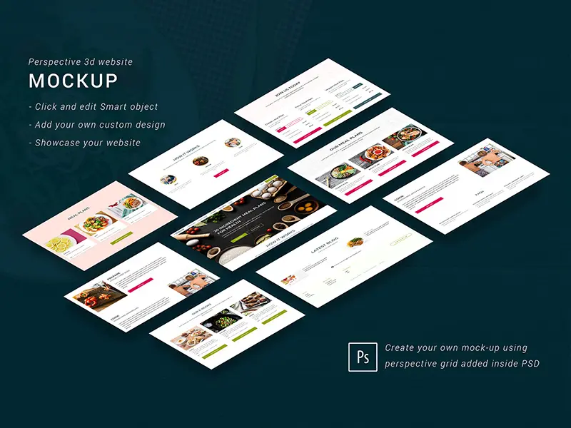 Isometric Website Mockup