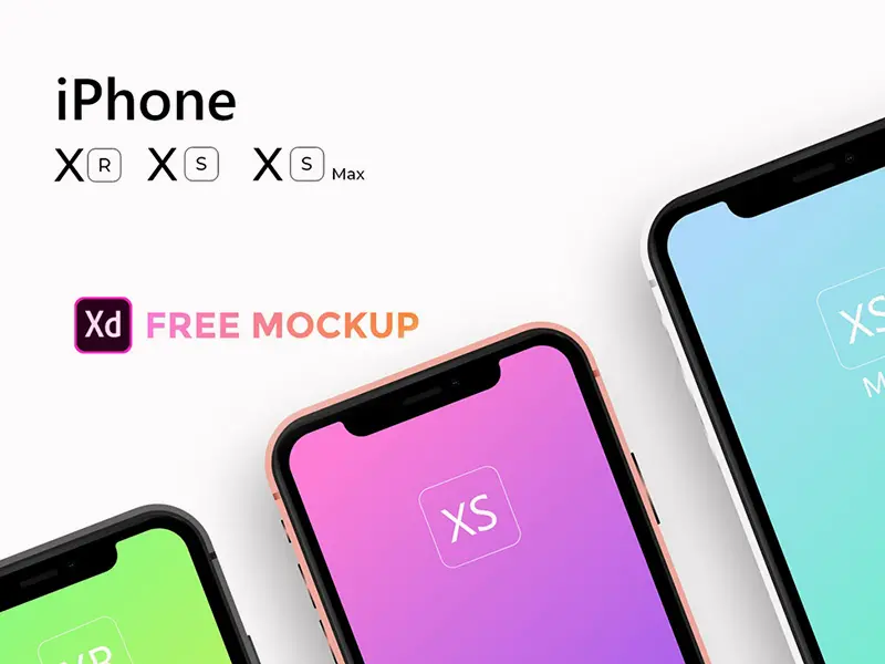 iPhone Xs Xs Max Xr Mockup For Adobe Xd