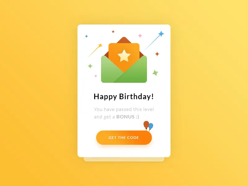 Congratulation Happy Birthday UI Card