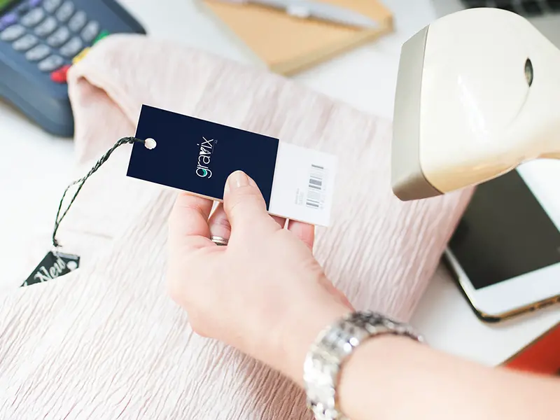 Boutique Brand Barcode Price Tag Mockup