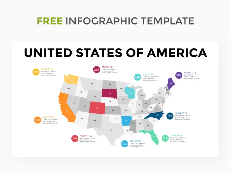 USA Infographic Map Template