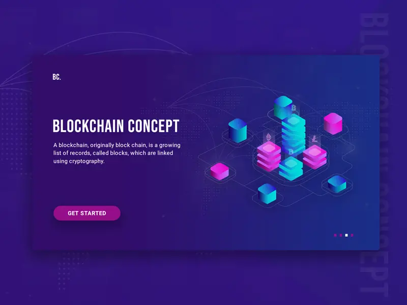 Blockchain Website Header Concept