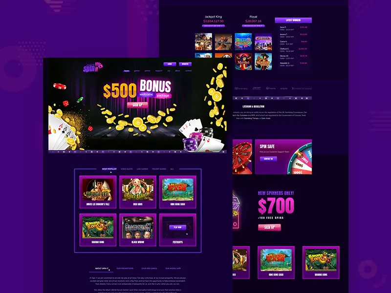 Spin It Casino Gambling Website Template
