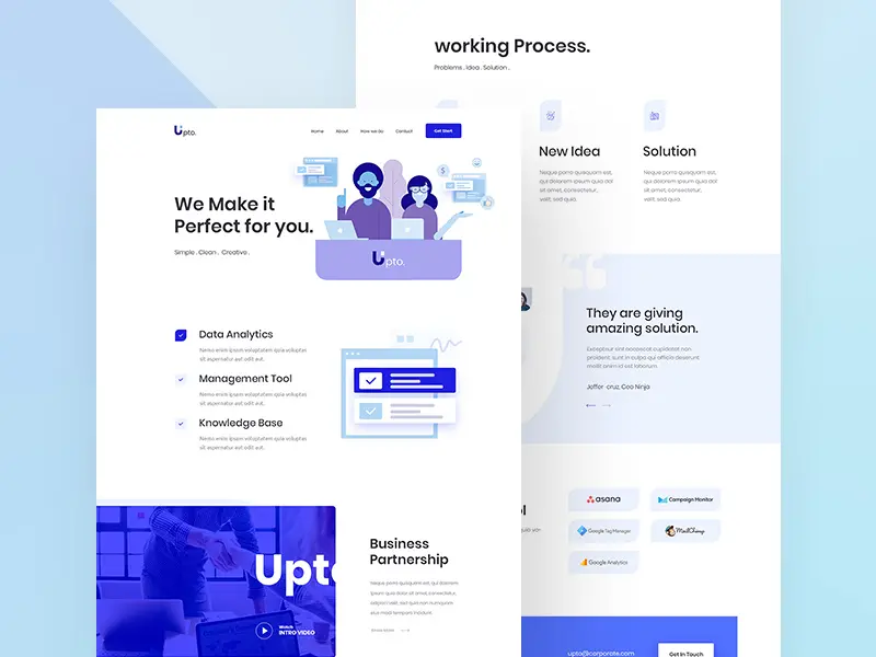 Upto Landing Page Concept Template
