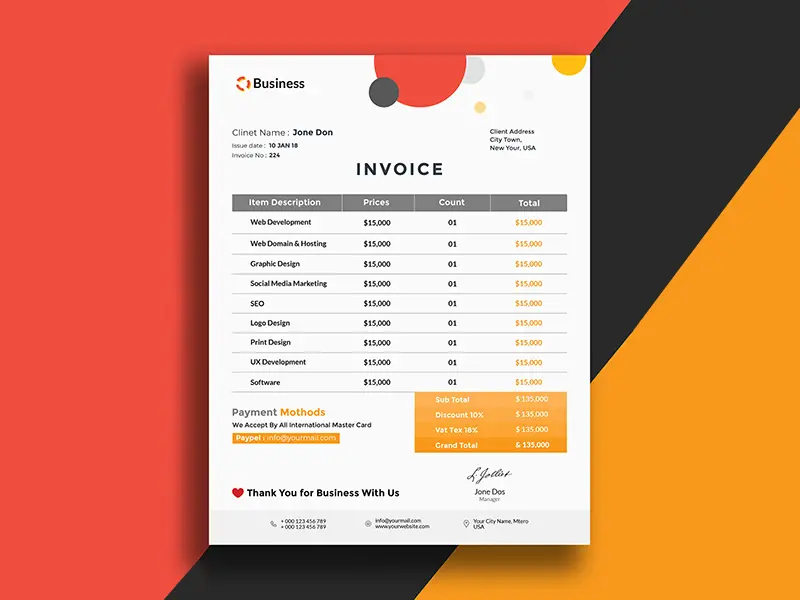 Minimalistisc Invoice Template