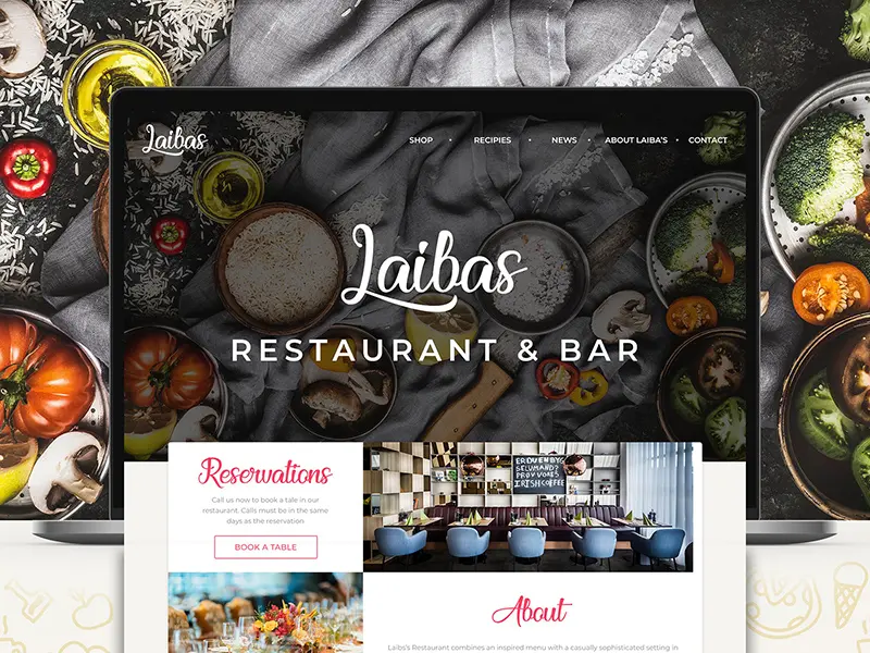Laiba's Restaurant Bar Landing Page Template