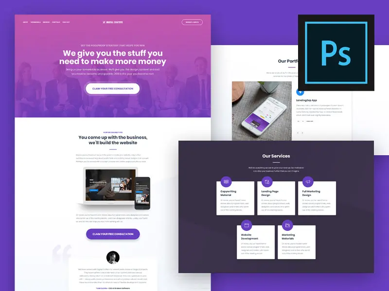 Landing Page Template For Designers Agencies