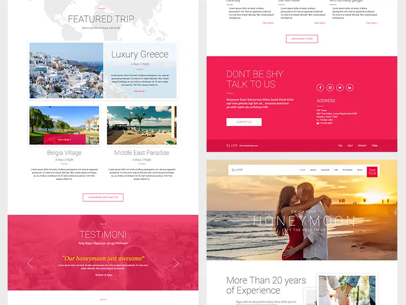 Adobe XD Template Sliyp Travel Agency Landing Page