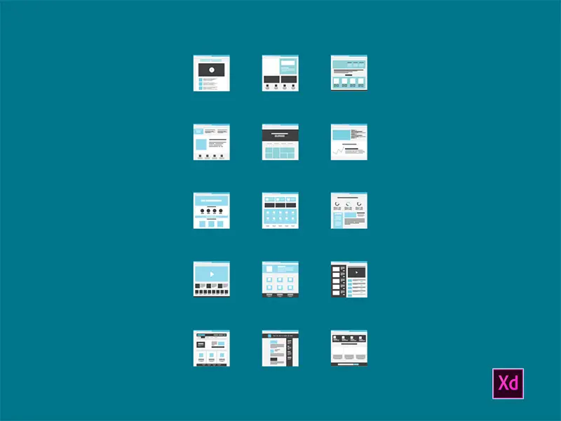 Adobe XD Miniature Wireframes