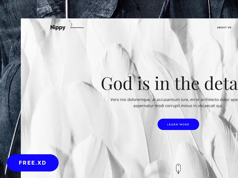 Nippy Free XD Landing Page Template