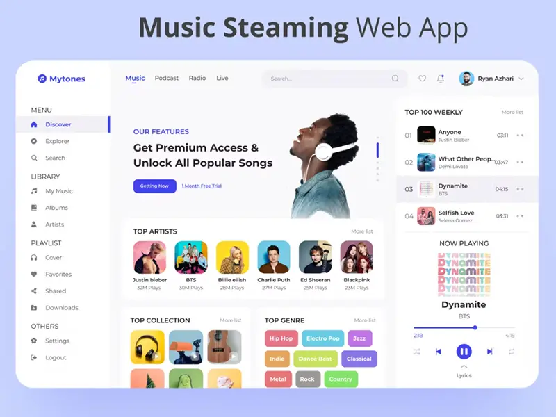 Music Streaming Web App Mytones