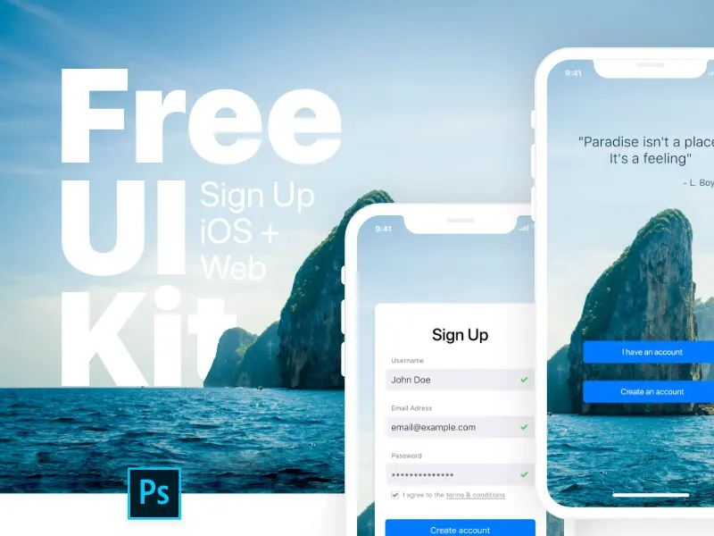 Sign Up UI Kit For iOS Web
