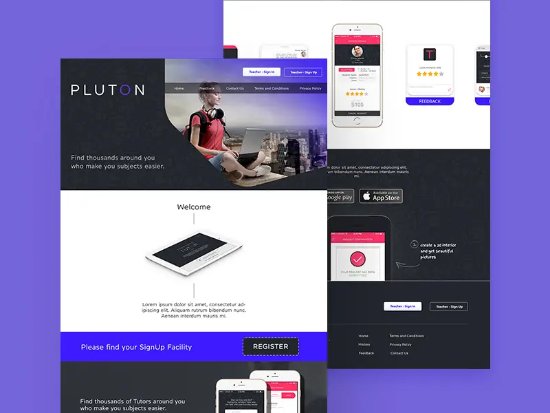 Landing Page Website Template Pluton