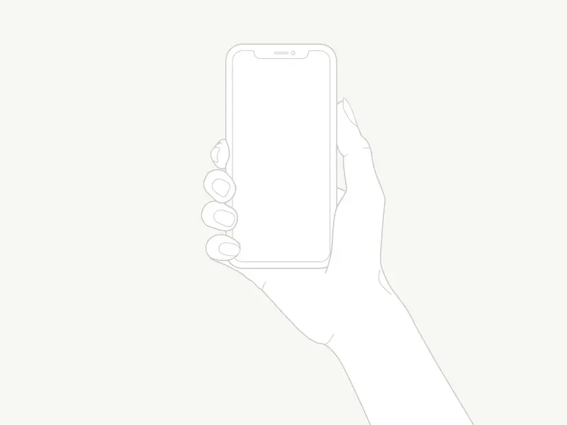 Line Art Draw iPhone X In Hand Mockup