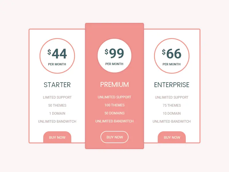 Pricing Tables Example