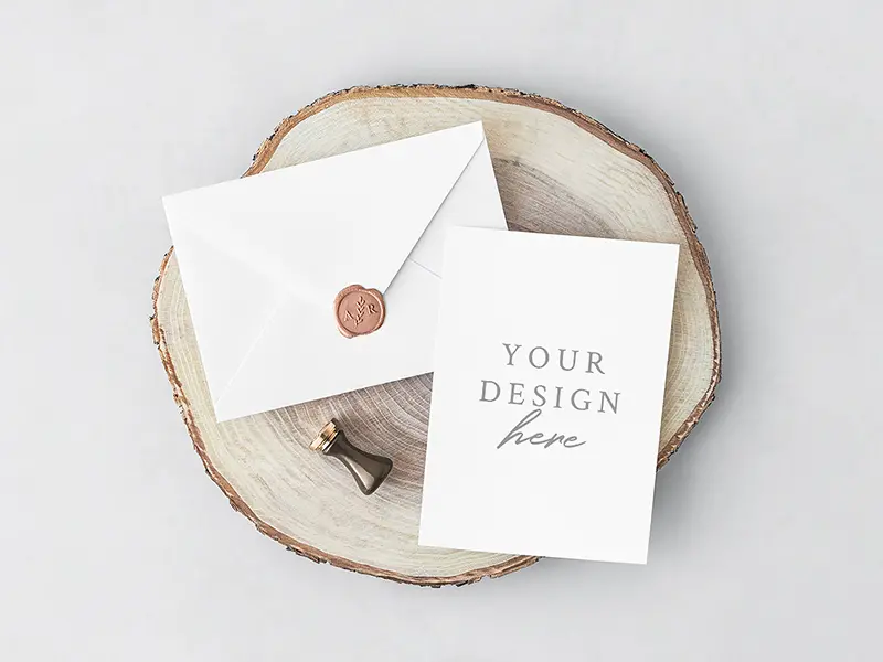 Wedding Invitation Card Envelope Mockup