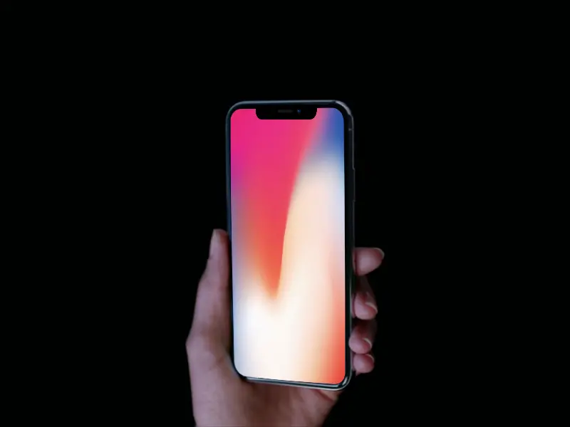 Hand Held iPhone X Mockup