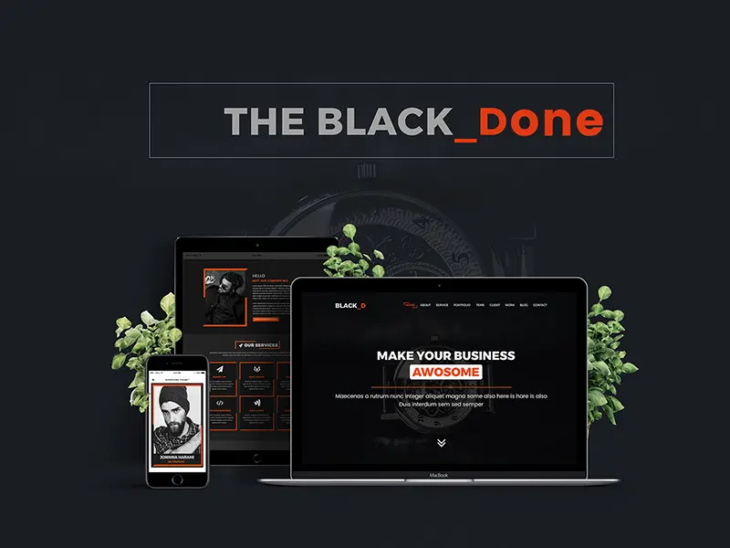 The Black Done One Page Portfolio Template