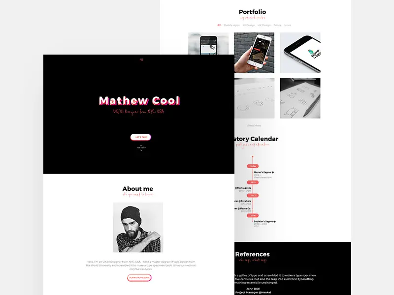 Lemme Show You One Page Portfolio Template