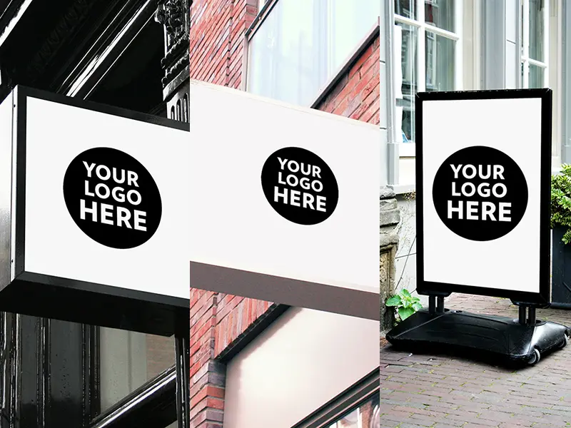 Restaurant Coffee Office Signs Mockups