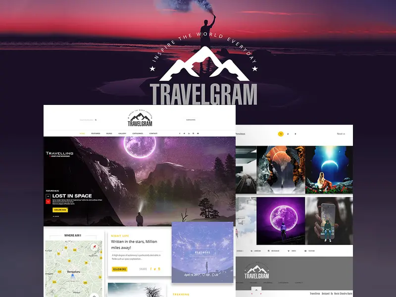 TravelGram TravelBlog UI Template
