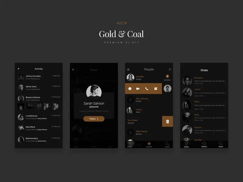 Contact Pages From Gold Coal UI Kit