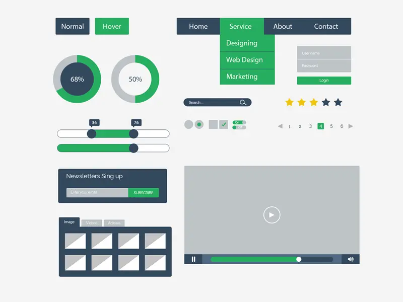 Flat UI Kit Design