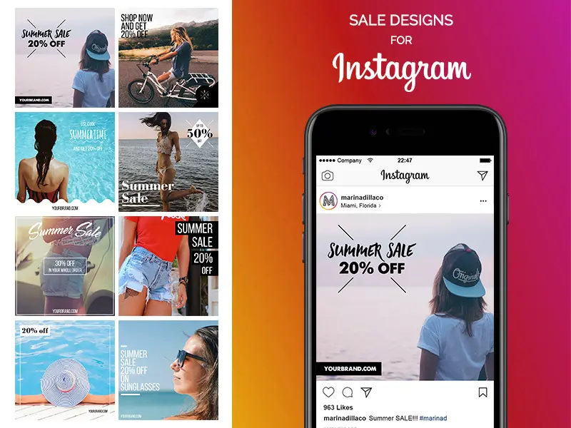 Sale Designs for Instagram UI Template Mockup