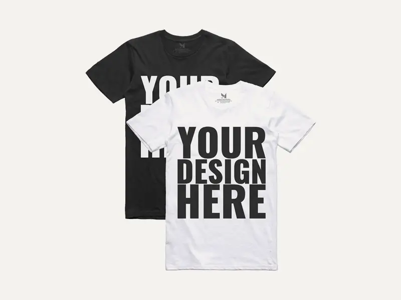 Realistic Black White T shirt Mockups