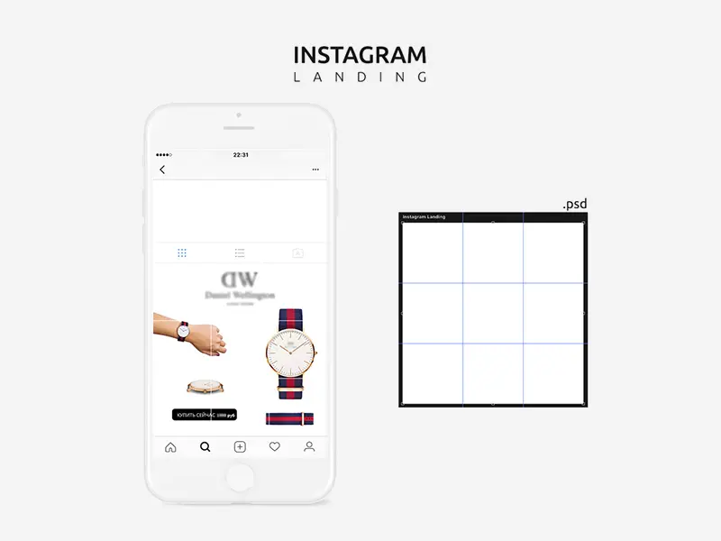 Instagram Mobile Mockup Template