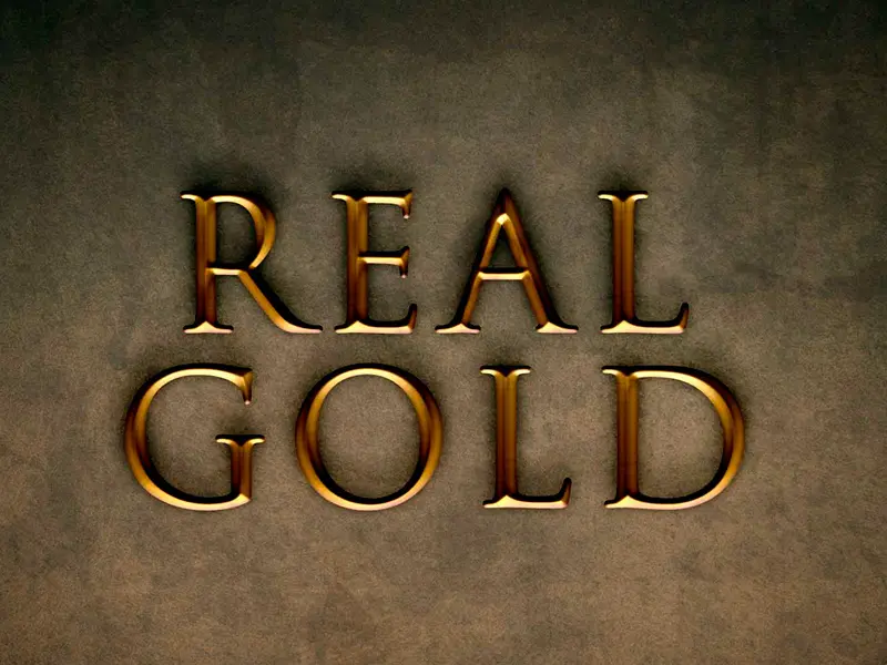 Real Gold Effect Mockup