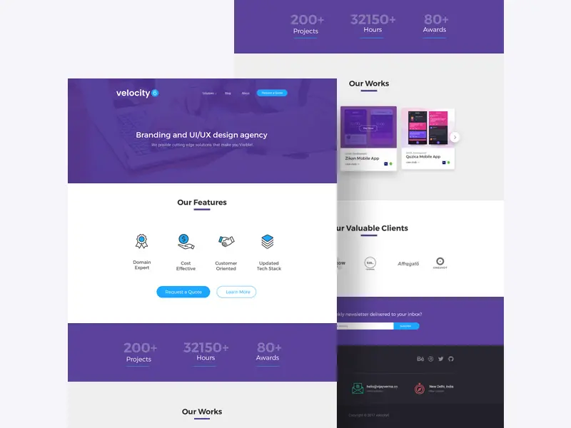 Velocity 6 Landing Page PSD Template