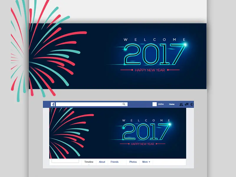 Happy New Year 2017 Facebook Cover Photo