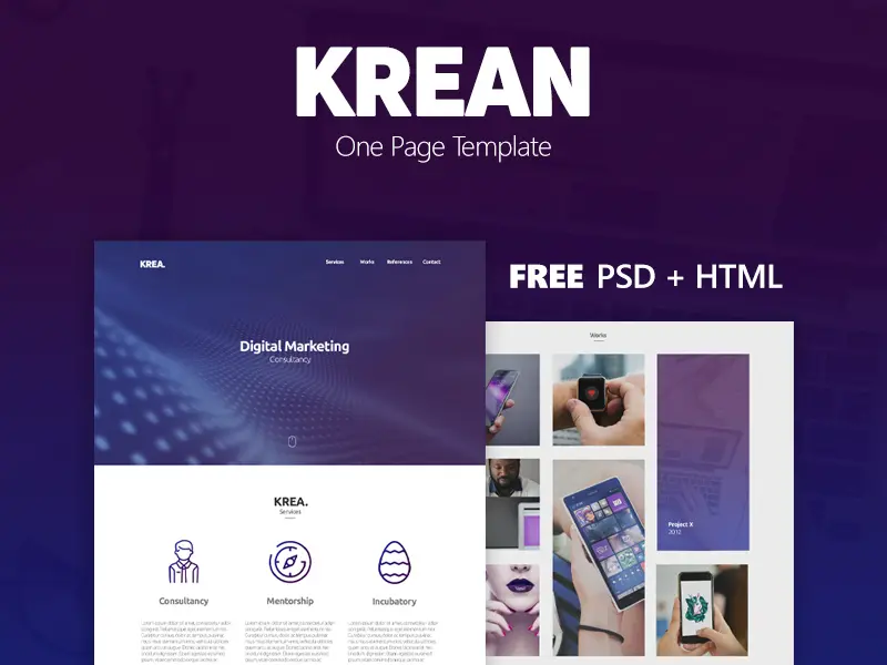One Page Template Krean