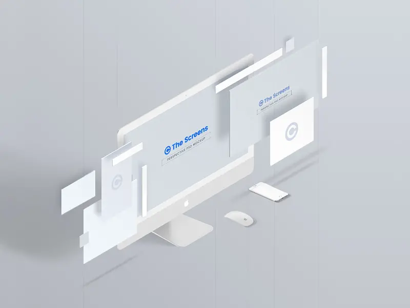 The Screens Perspective Mockup Template