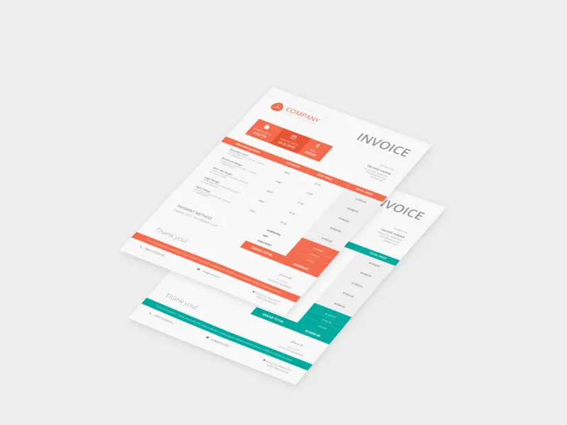 Company Invoice Mockup Template