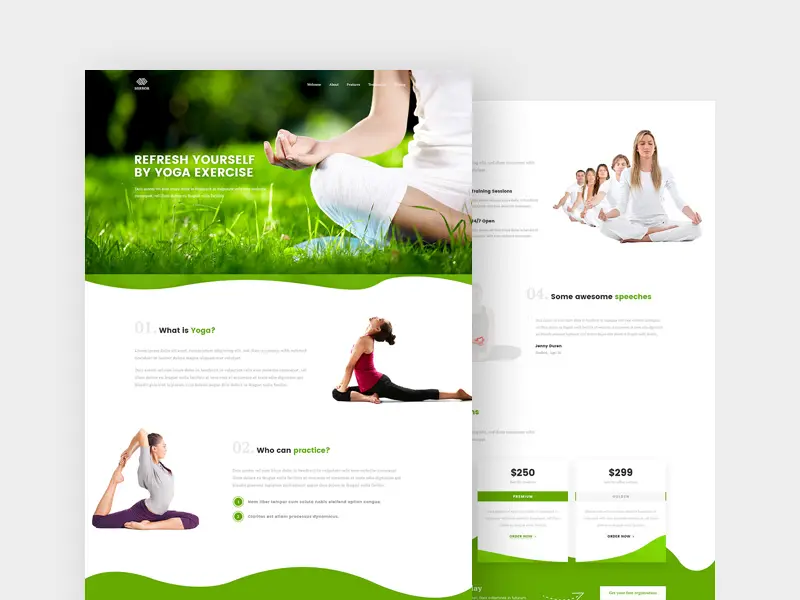 Fitness Yoga Landing Page