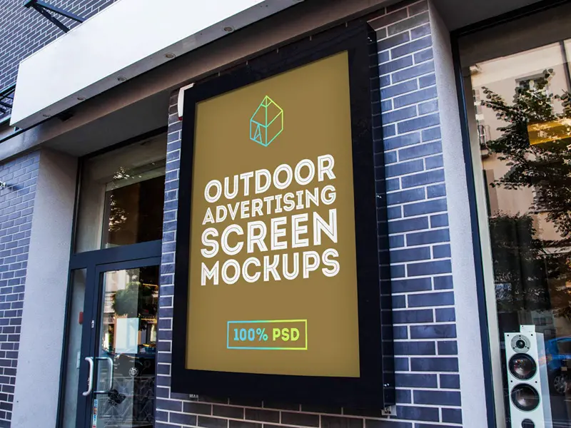 Outdoor Advertising Screen Mockup