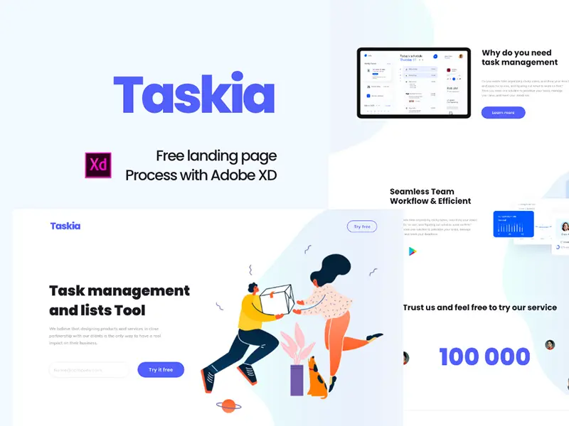 Creative Landing Page Taskia