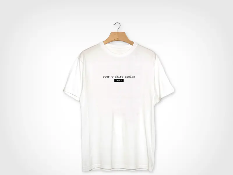 Plain White Realistic T shirt Mockup