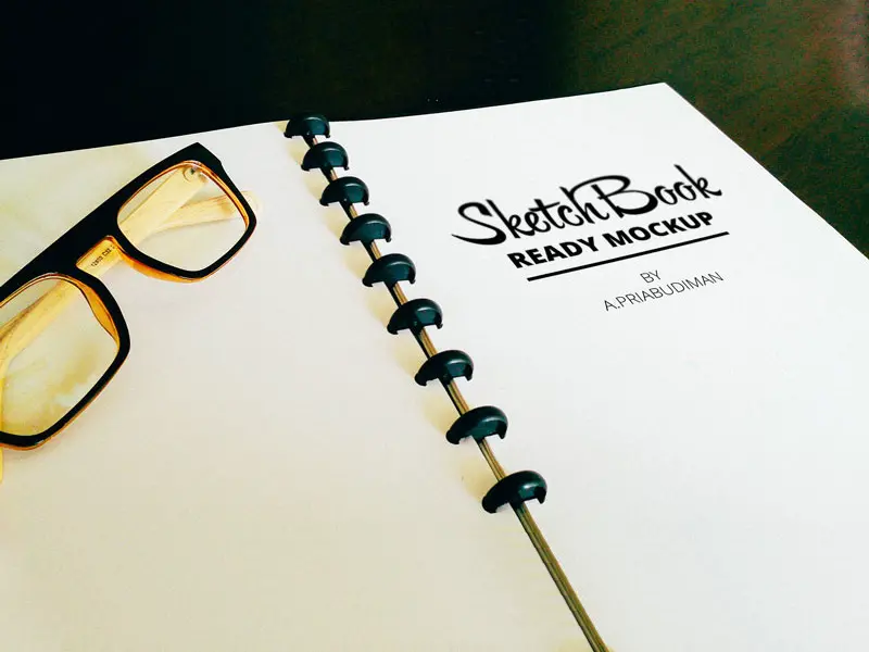 Realistic Sketchbook Mockup