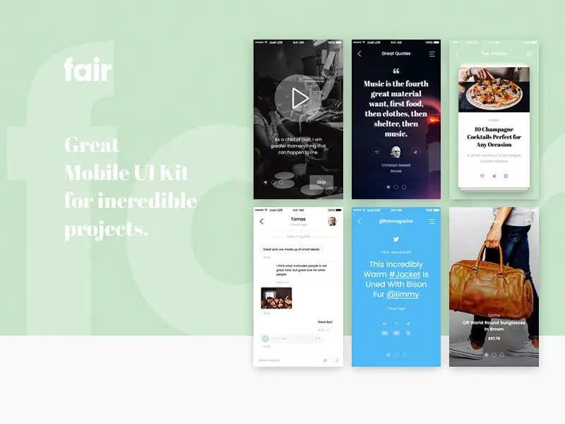 Fair Mobile UI Kit Sample